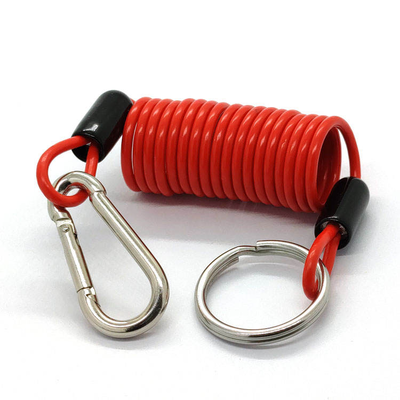 Φαρμακευτική μονάδα OEM Direct Disc Lock Reminder Cable Bike Motorcycle Alarm Safety Lanyard Spring Coil Wire Looped