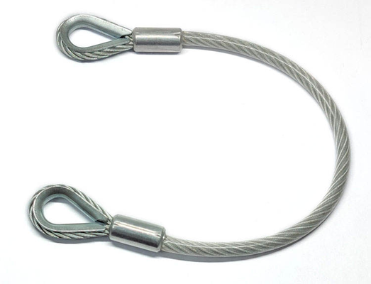 Factory Direct Sale Steel Wire Rope Lanyard Cable Steel Wire Rope Assembly 3mm PVC Coated Wire Rope with Loops