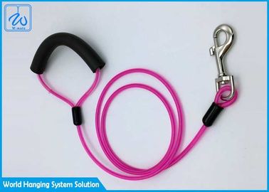 Ρόδινα λουριά Flexi περιλαίμιων σκυλιών δεσμών συνήθειας έξω για τη Pet, καλώδιο δρομέων σκυλιών